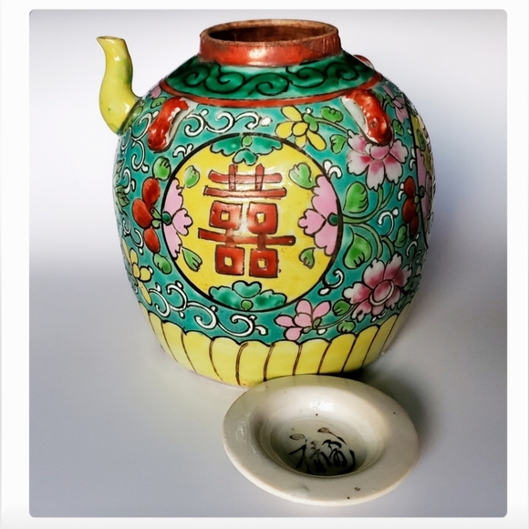Vntg Handcrafted Asian 7" Tea Pot w/ Original Lid made in 🇵🇭Philippines - Picture 2 of 16